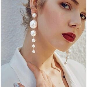 ( 0441) Elegant Pearl Drop Earrings